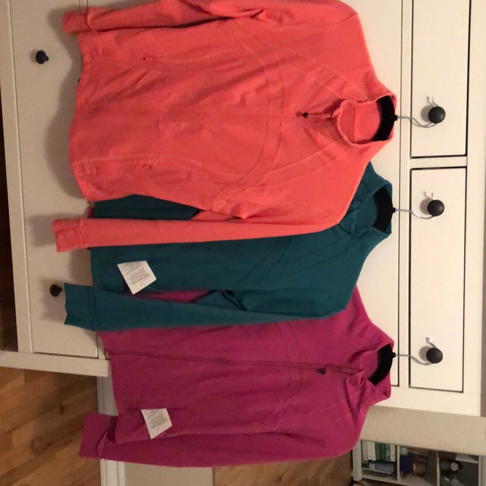 THREE define jackets Sz. 10:NWT Teal and Pink Lychee/Rasperry Cream (no tags)